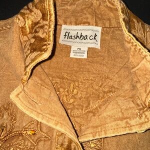 Flashback Embroidered Tan Jacket